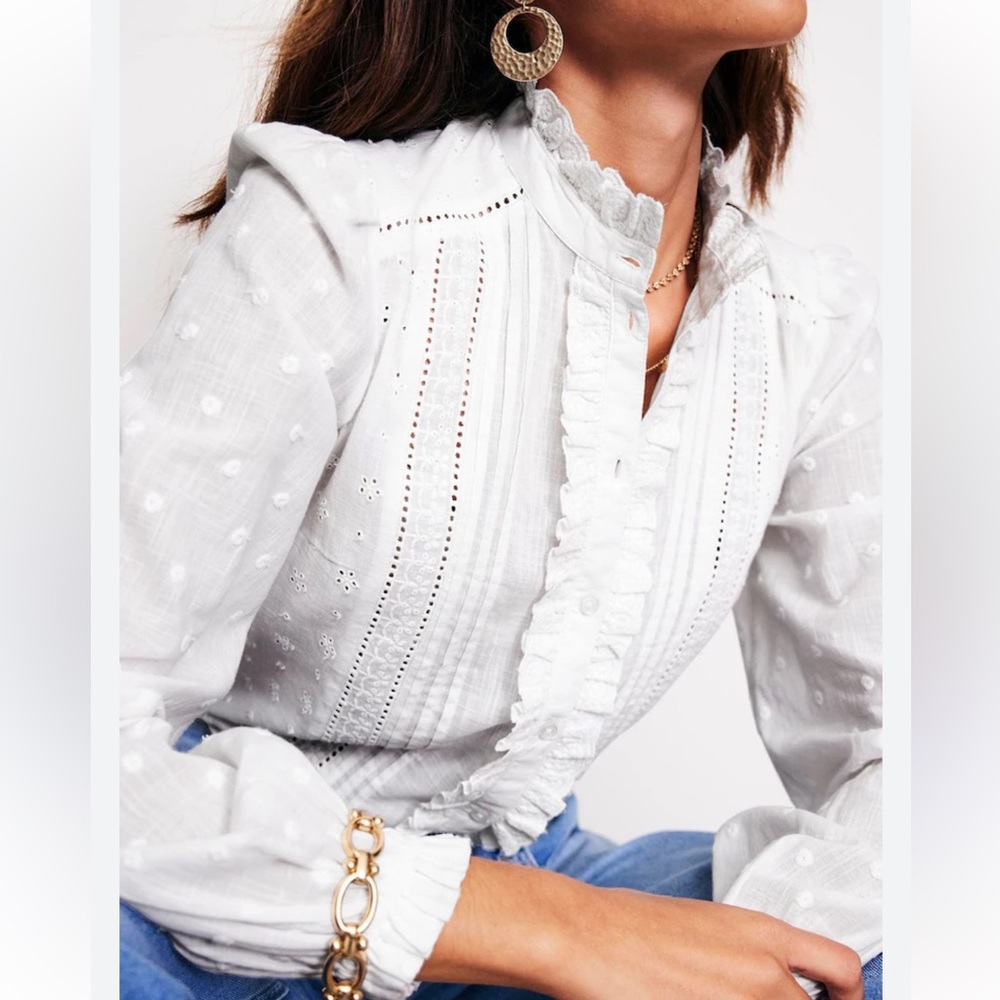 Boden Broderie Detail Blouse